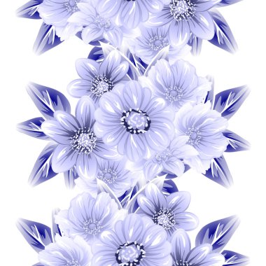 Sorunsuz vintage tarzı çiçek deseni. Kontur çiçek öğeleri