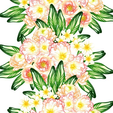 Sorunsuz vintage tarzı çiçek deseni. Renkli çiçek öğeleri