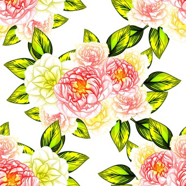 Sorunsuz vintage tarzı çiçek deseni. Renkli çiçek öğeleri