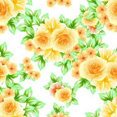 Sorunsuz vintage tarzı çiçek deseni. Renkli çiçek öğeleri
