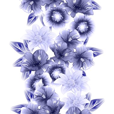 Sorunsuz vintage tarzı çiçek deseni. Kontur çiçek öğeleri