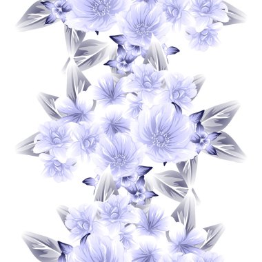 Sorunsuz vintage tarzı çiçek deseni. Kontur çiçek öğeleri