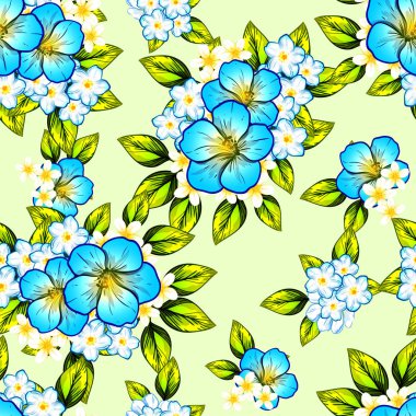 Sorunsuz vintage tarzı çiçek deseni. Renkli çiçek öğeleri