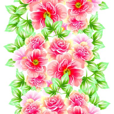 Sorunsuz vintage tarzı çiçek deseni. Renkli çiçek öğeleri