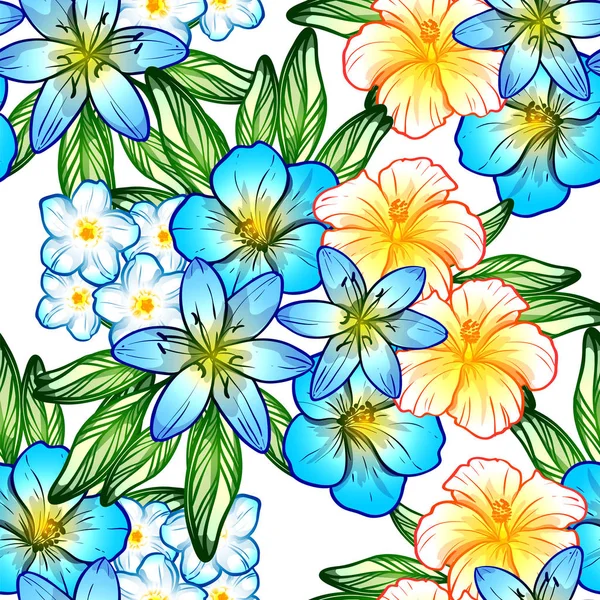 Sorunsuz vintage tarzı çiçek deseni. Renkli çiçek öğeleri