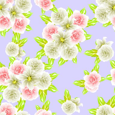 Sorunsuz vintage tarzı çiçek deseni. Renkli çiçek öğeleri