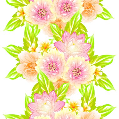 Sorunsuz vintage tarzı çiçek deseni. Renkli çiçek öğeleri