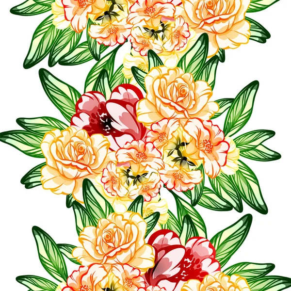 Naadloze Vintage Stijl Bloemenpatroon Floral Elementen Kleur — Stockvector