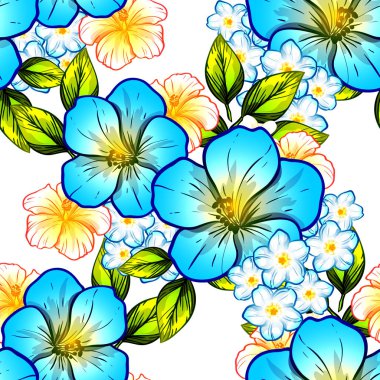 Sorunsuz vintage tarzı çiçek deseni. Renkli çiçek öğeleri