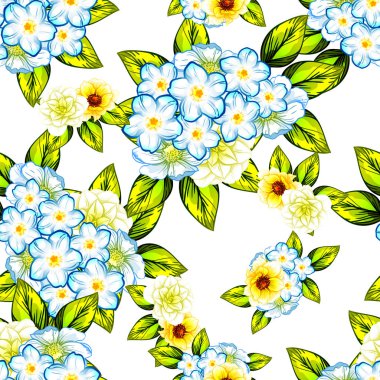 Sorunsuz vintage tarzı çiçek deseni. Renkli çiçek öğeleri