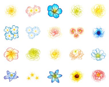 Sorunsuz vintage tarzı çiçek deseni. Renkli çiçek öğeleri