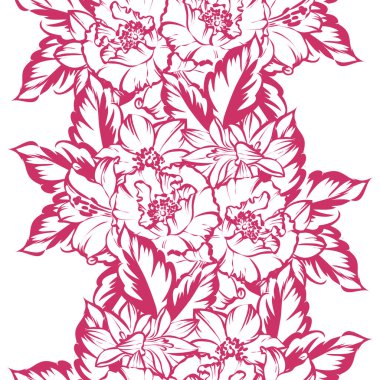 Sorunsuz vintage tarzı çiçek deseni. Renkli çiçek öğeleri