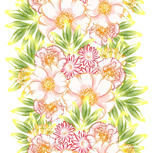 Naadloze Vintage Stijl Bloemenpatroon Floral Elementen Kleur — Stockvector