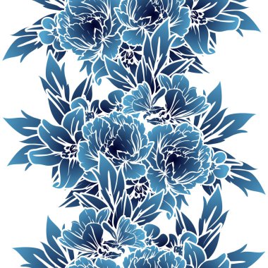 Sorunsuz vintage tarzı tek renkli renkli çiçek deseni. Çiçek öğeleri.