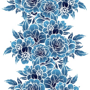 Sorunsuz vintage tarzı tek renkli renkli çiçek deseni. Çiçek öğeleri.