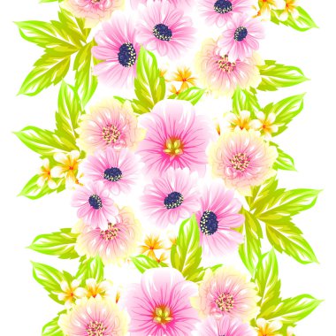Sorunsuz vintage tarzı çiçek deseni. Renkli çiçek öğeleri