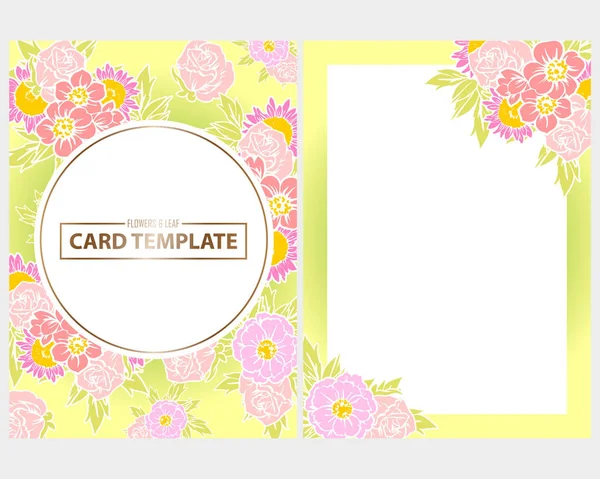 Vintage Style Flower Wedding Cards Set Floral Elements Frames — Stock Vector