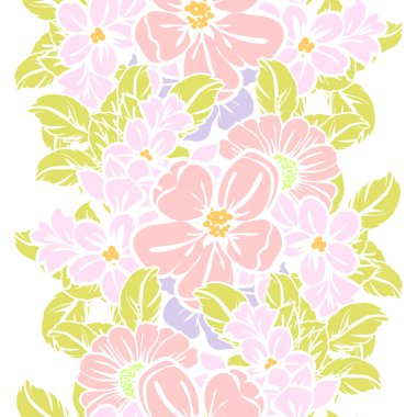 Sorunsuz vintage tarzı çiçek deseni. Renkli çiçek öğeleri