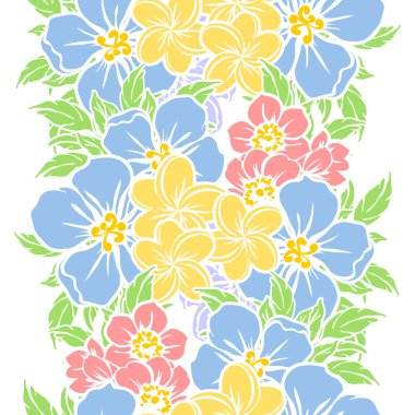 Sorunsuz vintage tarzı çiçek deseni. Renkli çiçek öğeleri