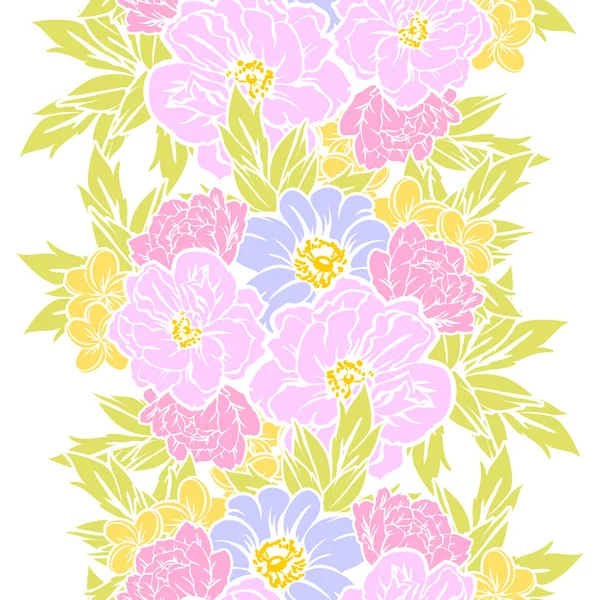 Sorunsuz vintage tarzı çiçek deseni. Renkli çiçek öğeleri