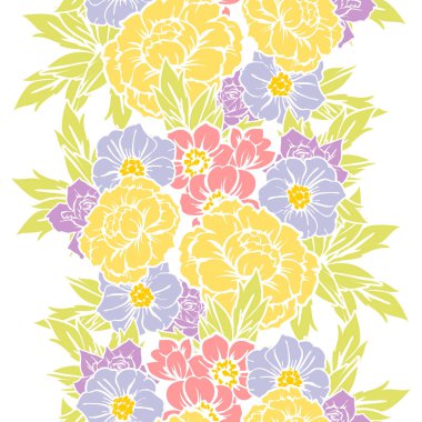 Sorunsuz vintage tarzı çiçek deseni. Renkli çiçek öğeleri