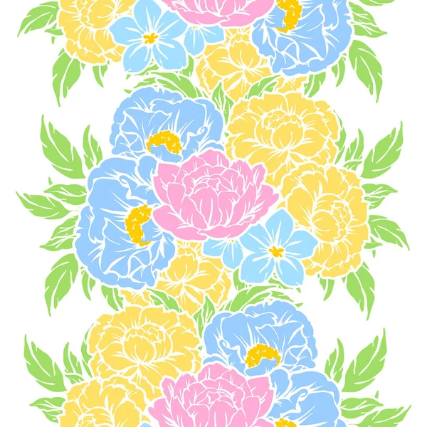 Seamless Vintage Style Flower Pattern Floral Elements Color — Stock Vector