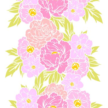 Sorunsuz vintage tarzı parlak çiçek deseni. Renkli çiçek öğeleri