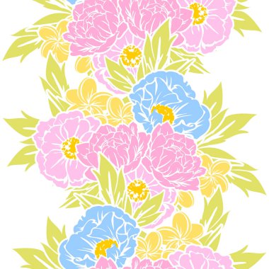 Sorunsuz vintage tarzı çiçek deseni. Renkli çiçek öğeleri