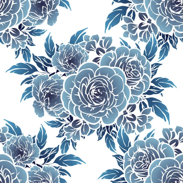 Sorunsuz vintage tarzı tek renkli renkli çiçek deseni. Çiçek öğeleri.