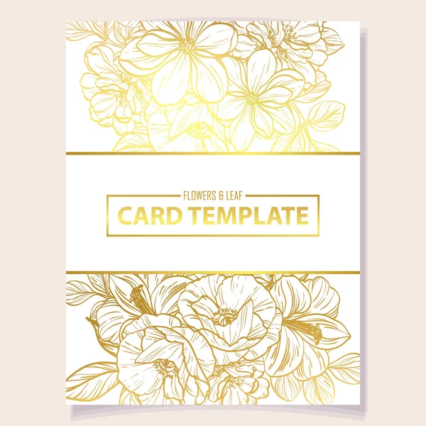 Tarjeta Invitación Color Patrón Flores Estilo Vintage Elementos Florales Color — Vector de stock