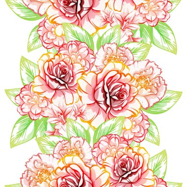 Sorunsuz vintage tarzı çiçek deseni. Renkli çiçek öğeleri