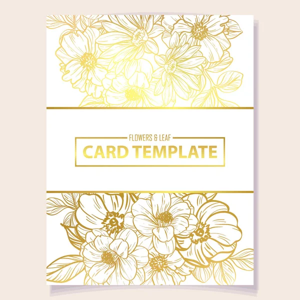 カラー招待状カードは ビンテージ スタイルの花柄 色で花の要素 — ストックベクタ