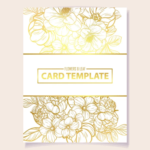 Colored Invitation Card Vintage Style Flower Pattern Floral Elements Color — Stock Vector