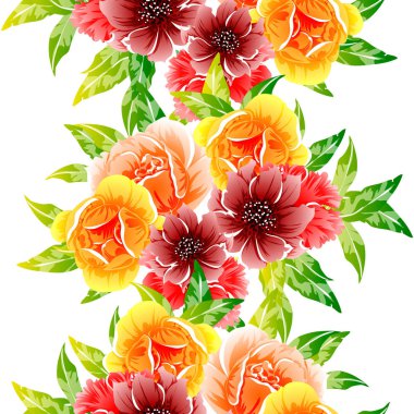 güzel parlak çiçek desen arka plan vektör çizim