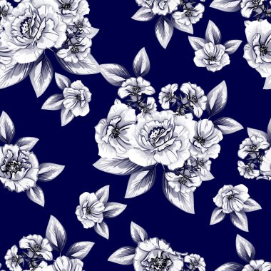 vintage çiçek deseni zemin vektör çizim