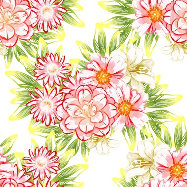 vektör çizim parlak çiçek desen arka plan