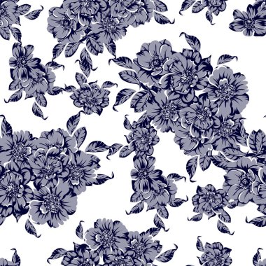 vektör çizimi retro çiçek desen arka plan