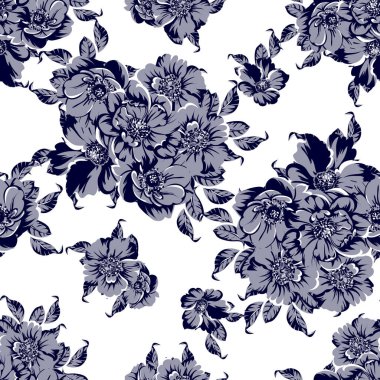 vektör çizimi retro çiçek desen arka plan