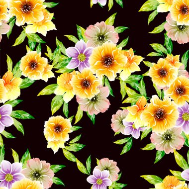 güzel parlak çiçek desen arka plan vektör çizim