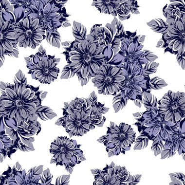 vintage çiçek deseni zemin vektör çizim