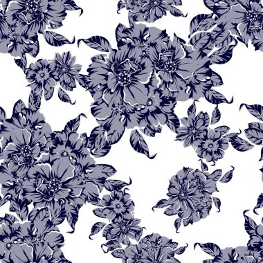 vektör çizimi retro çiçek desen arka plan