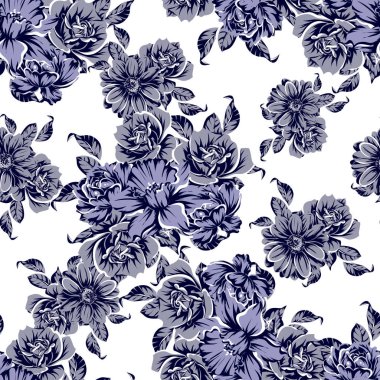 vintage çiçek deseni zemin vektör çizim