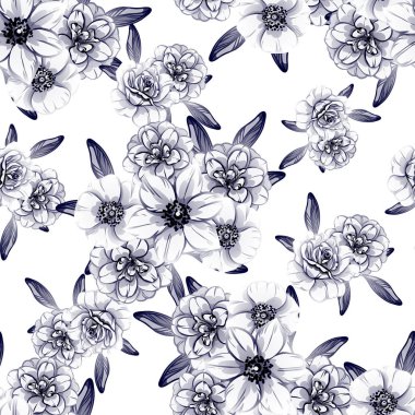vintage çiçek deseni zemin vektör çizim