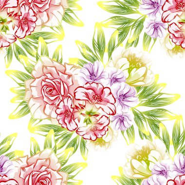 vektör çizim parlak çiçek desen arka plan