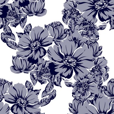 vektör çizimi retro çiçek desen arka plan