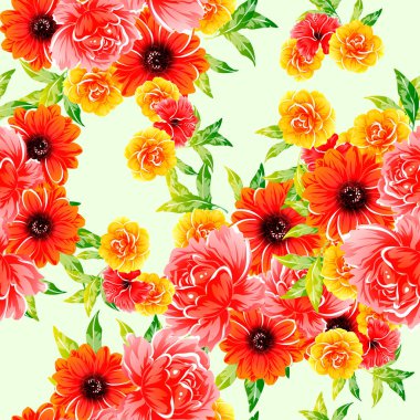 güzel parlak çiçek desen arka plan vektör çizim