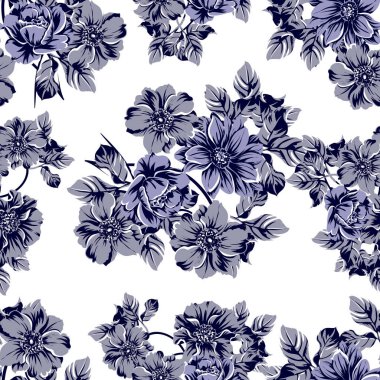 vintage çiçek deseni zemin vektör çizim