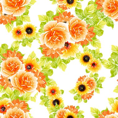 güzel parlak çiçek desen arka plan vektör çizim