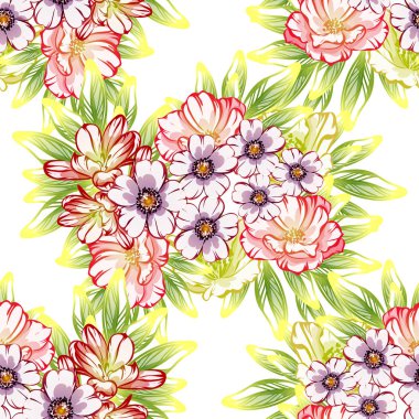 vektör çizim parlak çiçek desen arka plan