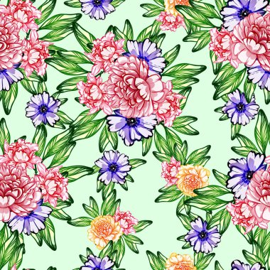 vektör çizim parlak çiçek desen arka plan